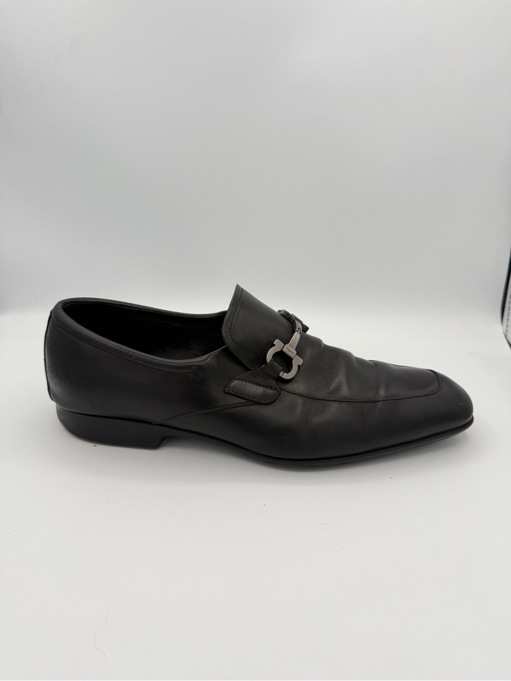 Salvatore Ferragamo Men's Black Loafers Gancini Buckle Classic 10 = US 11